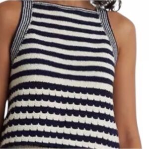 House of Harlow 1960 Crochet Knit Nautical Striped Tank